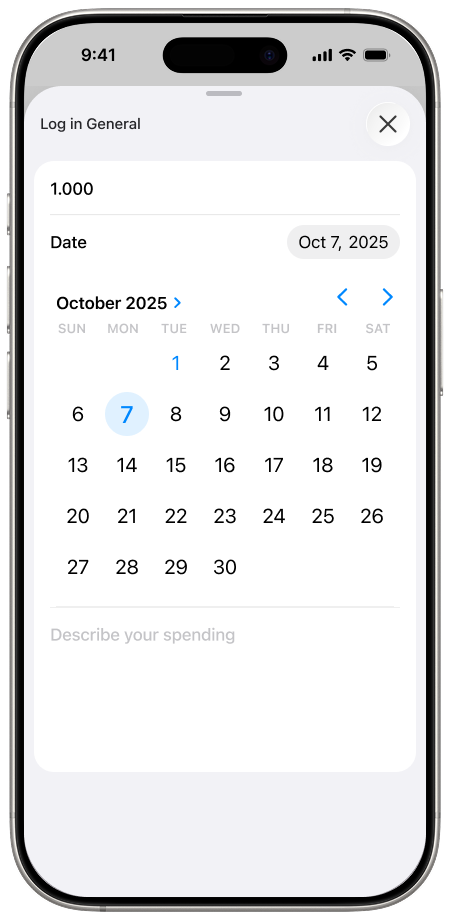 Pazi App New Entry with Calendar